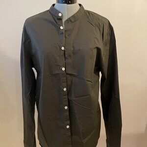 ASOS No Collar Large Button Down - Army Green